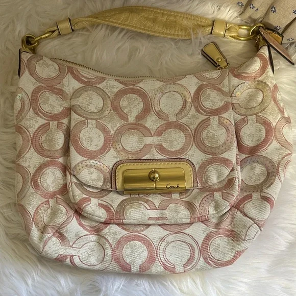 Coach Pink and Gold Shoulder Bag - Picture 2 of 6